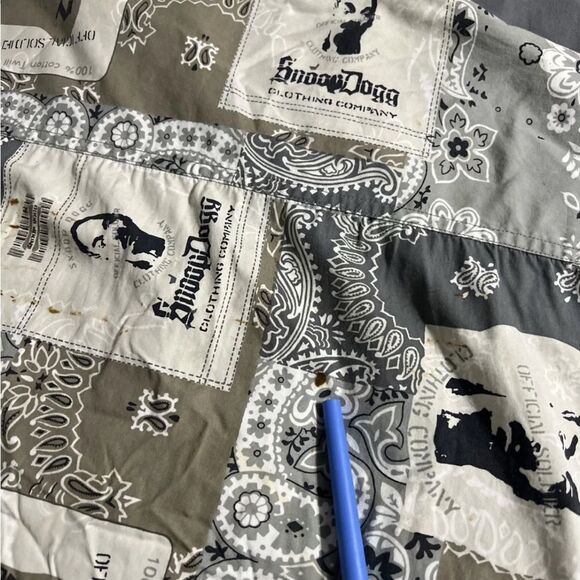🔥🔥 SNOOP DOGG CLOTHING COMPANY - AOP Short Sleeve Button Down Shirt  2XL - *RE - Picture 13 of 16